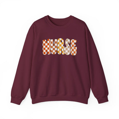 Nurse Checkered Fall Long Sleeve Sweatshirt