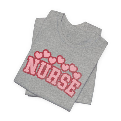 Nurse Hearts Top Distressed Short Sleeve Tee