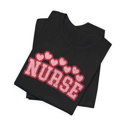 Nurse Hearts Top Distressed Short Sleeve Tee