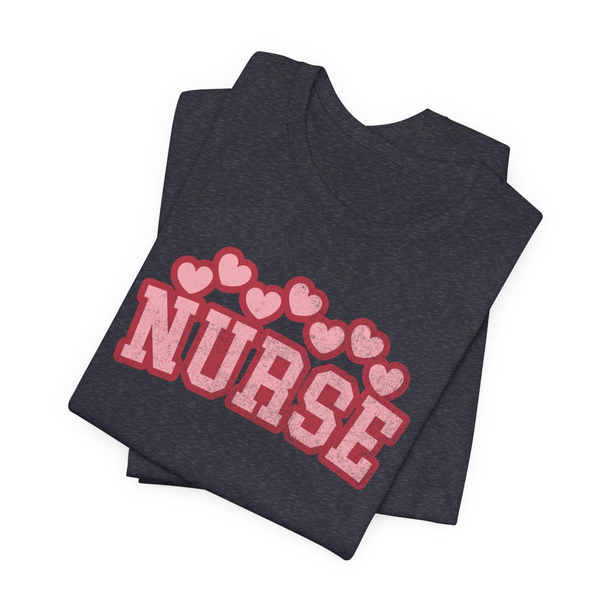 Nurse Hearts Top Distressed Short Sleeve Tee