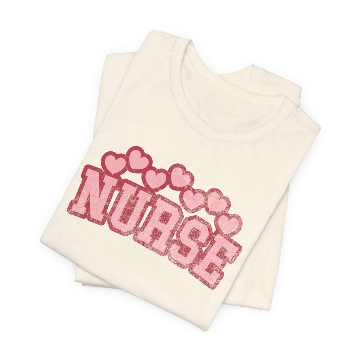 Nurse Hearts Top Distressed Short Sleeve Tee