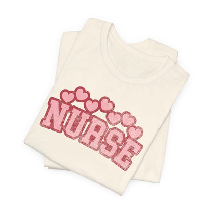 Nurse Hearts Top Distressed Short Sleeve Tee