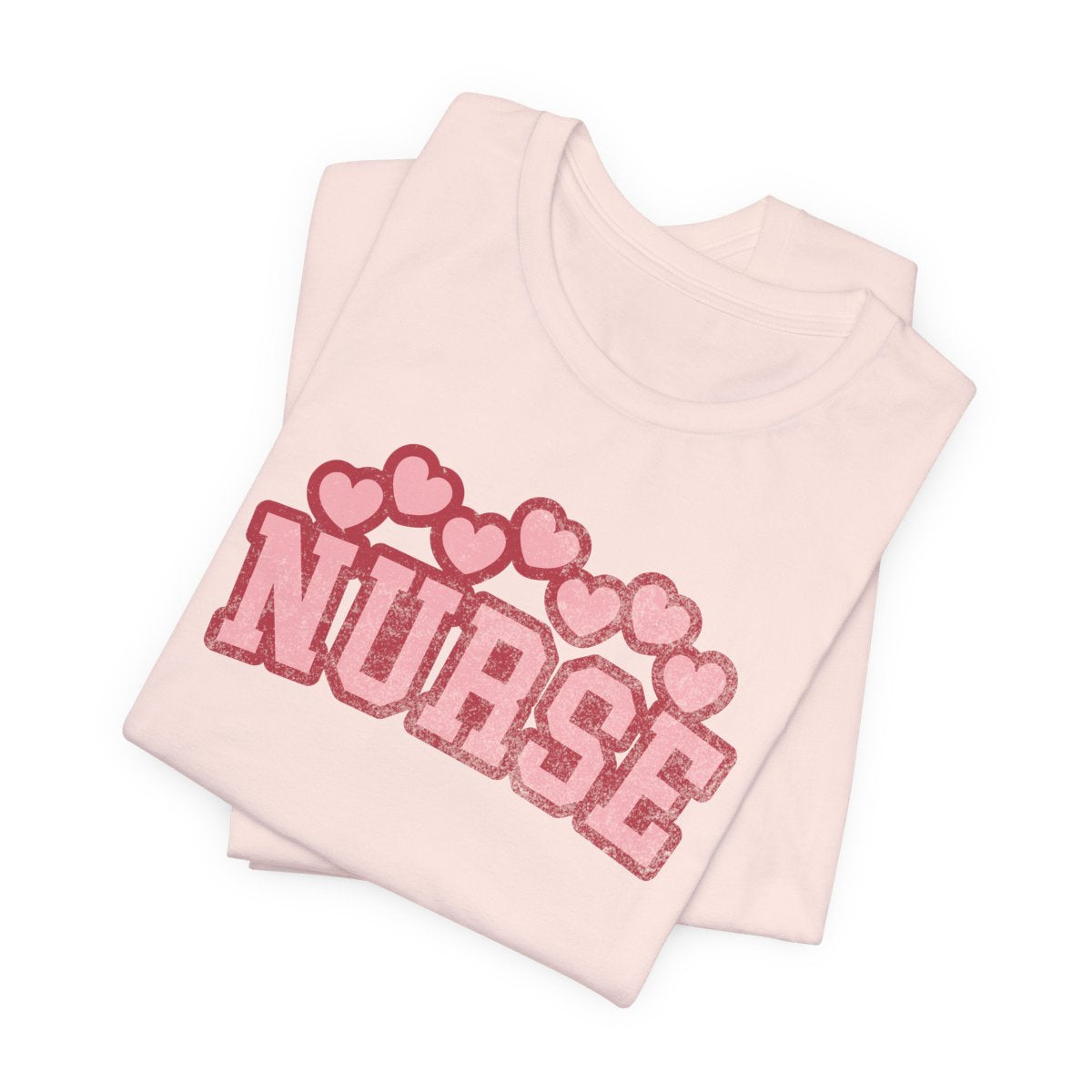 Nurse Hearts Top Distressed Short Sleeve Tee