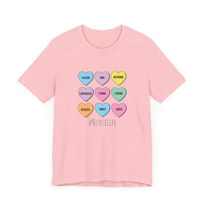 Nurse Life Candy Hearts Short Sleeve Tee
