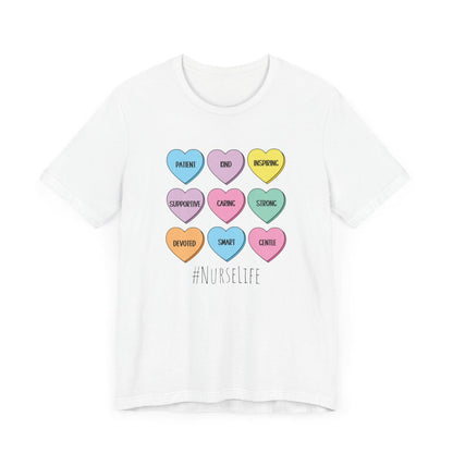 Nurse Life Candy Hearts Short Sleeve Tee