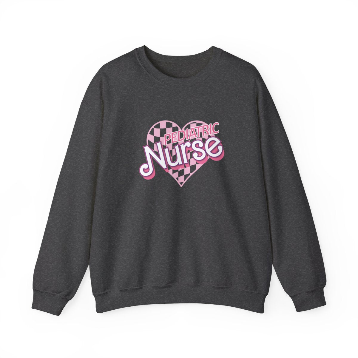 Pediatric Nurse Checkered Heart Long Sleeve Sweatshirt