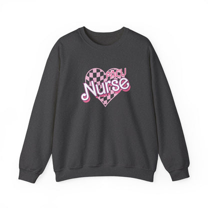 PACU Nurse Checkered Heart Long Sleeve Sweatshirt