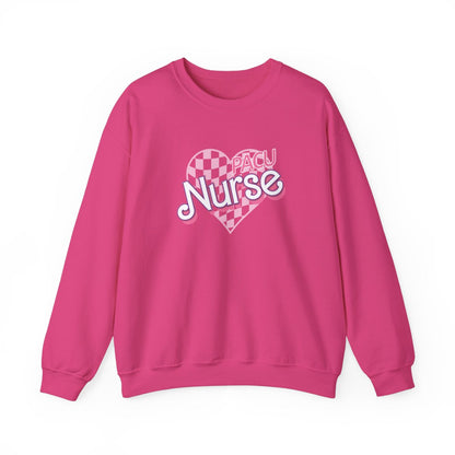 PACU Nurse Checkered Heart Long Sleeve Sweatshirt