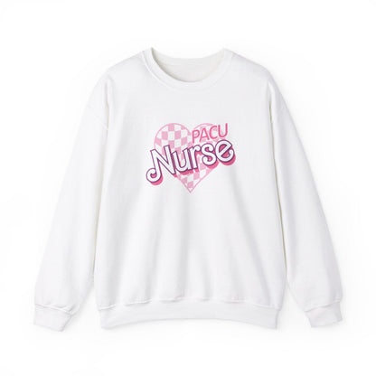 PACU Nurse Checkered Heart Long Sleeve Sweatshirt