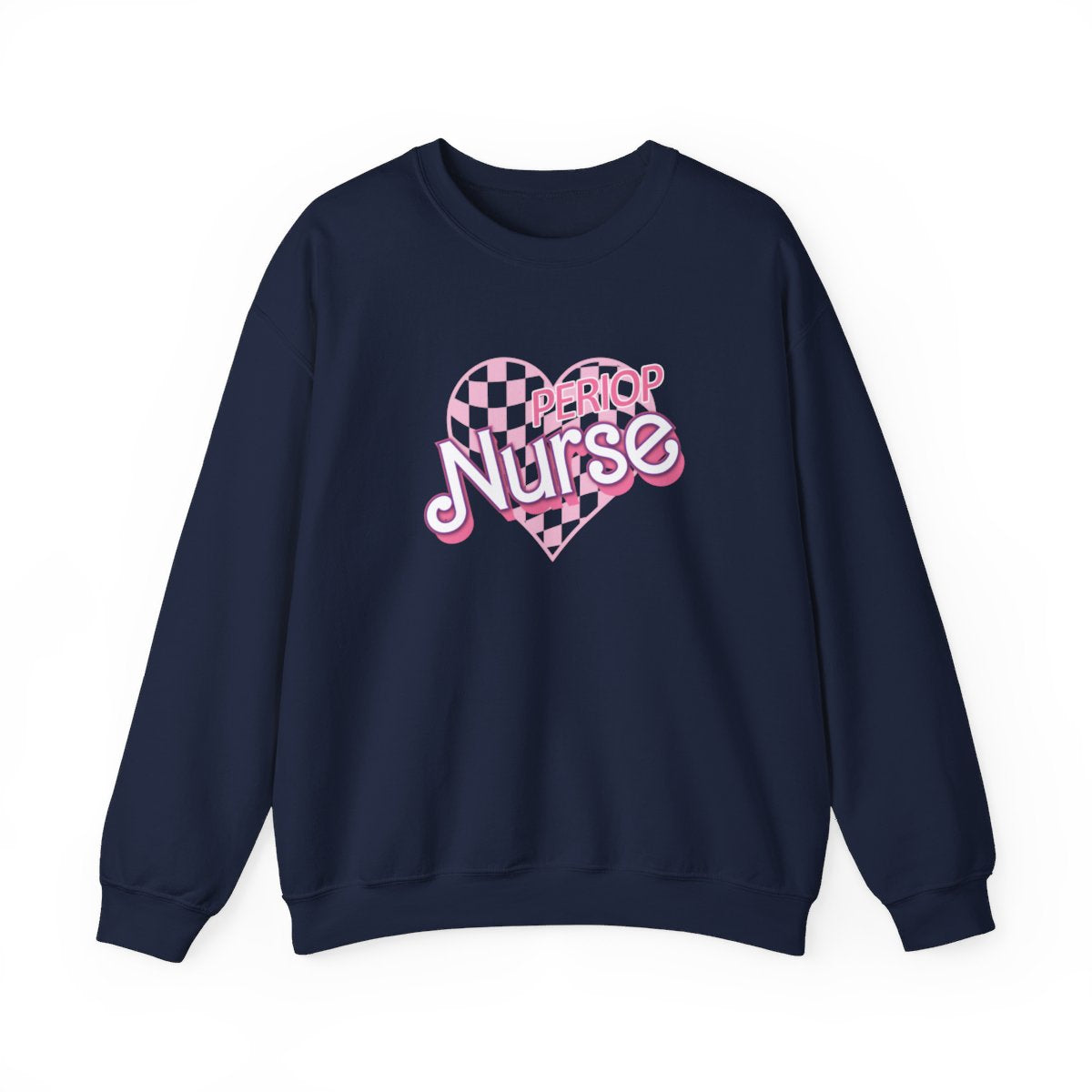 Peiop Nurse Checkered Heart Long Sleeve Sweatshirt