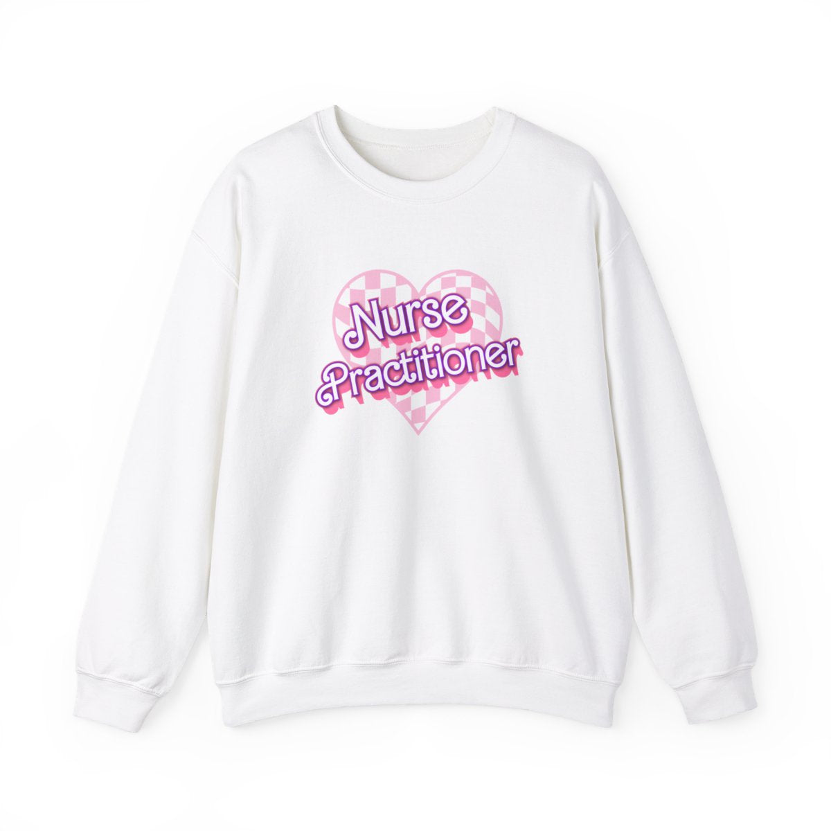 Nurse Practitioner Checkered Heart Long Sleeve Sweatshirt
