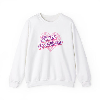Nurse Practitioner Checkered Heart Long Sleeve Sweatshirt