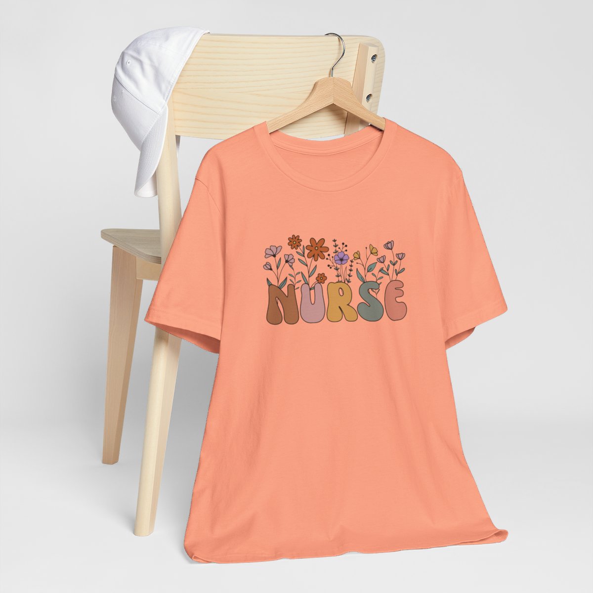 Nurse Flower Retro Short Sleeve Tee