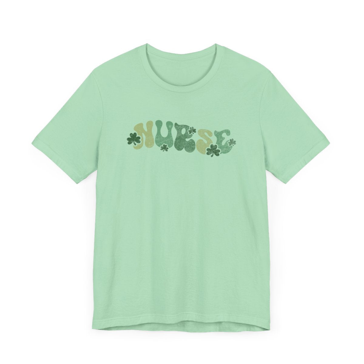 Nurse Shamrocks Distressed Short Sleeve Tee