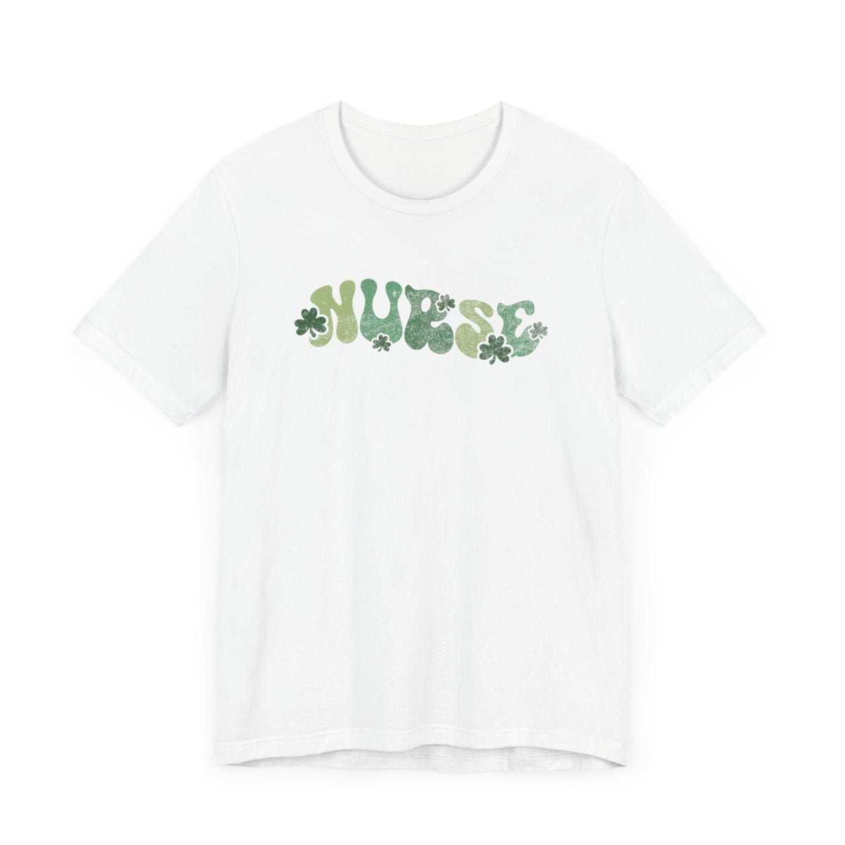 Nurse Shamrocks Distressed Short Sleeve Tee