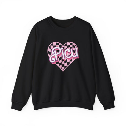 PICU Checkered Heart Long Sleeve Sweatshirt
