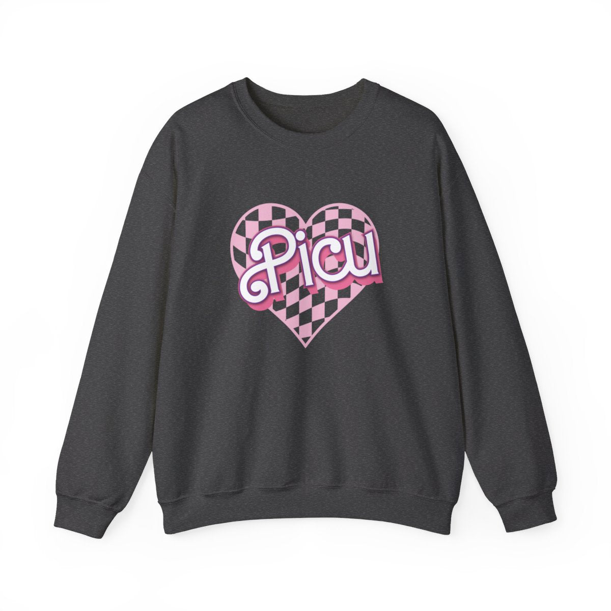 PICU Checkered Heart Long Sleeve Sweatshirt