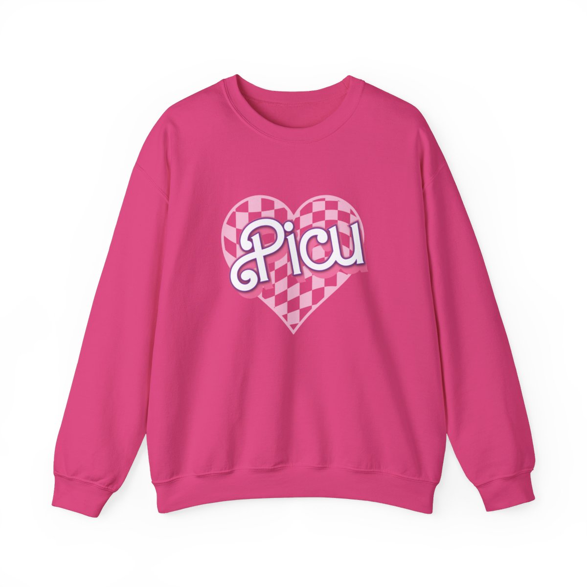 PICU Checkered Heart Long Sleeve Sweatshirt