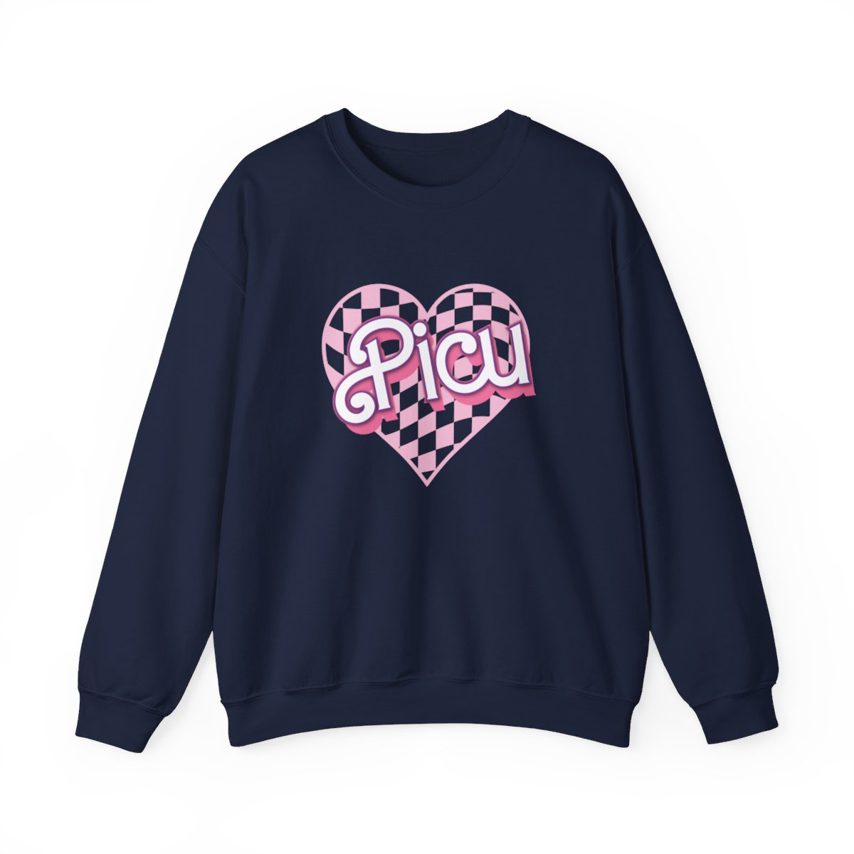 PICU Checkered Heart Long Sleeve Sweatshirt