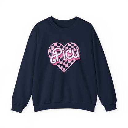 PICU Checkered Heart Long Sleeve Sweatshirt