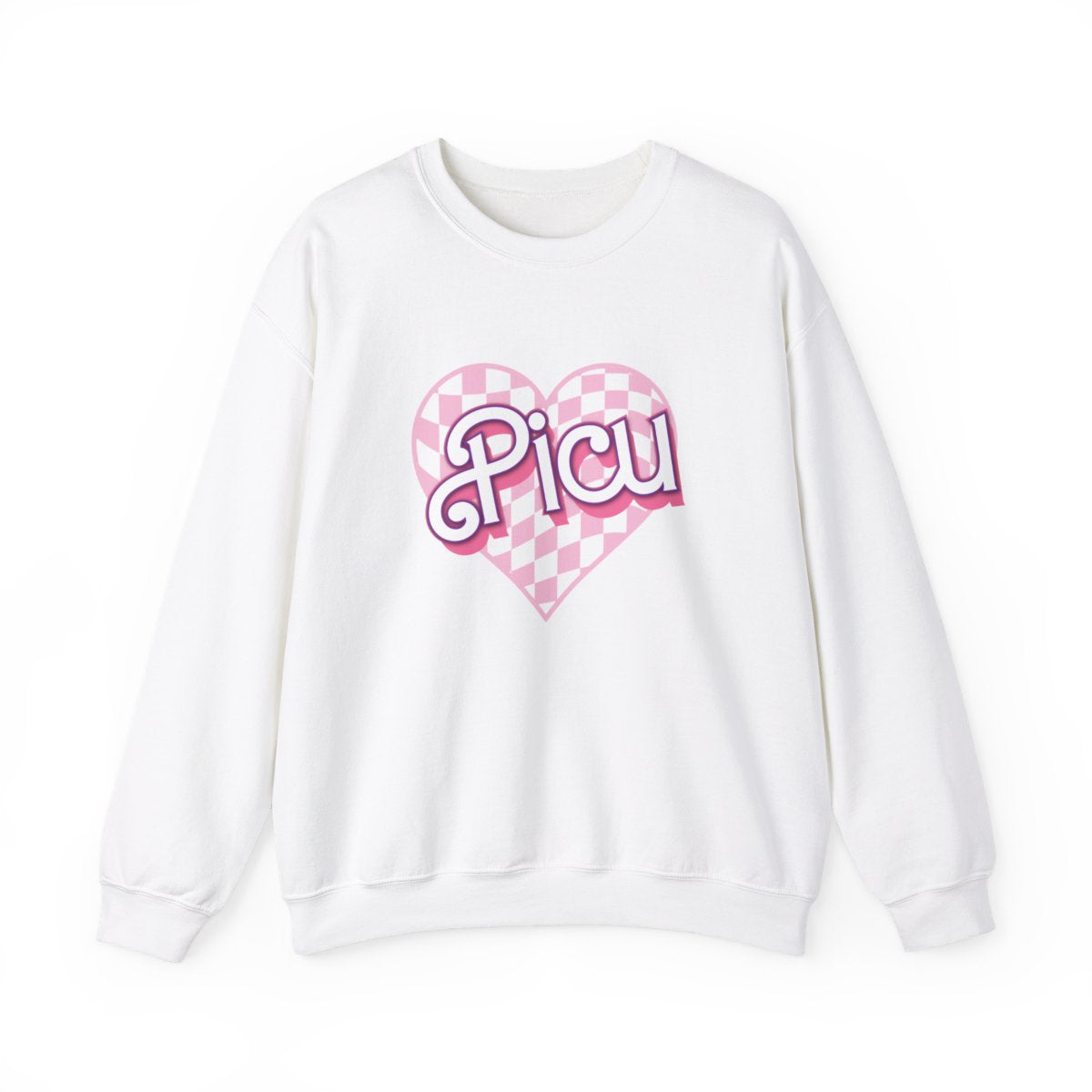 PICU Checkered Heart Long Sleeve Sweatshirt