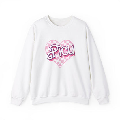 PICU Checkered Heart Long Sleeve Sweatshirt