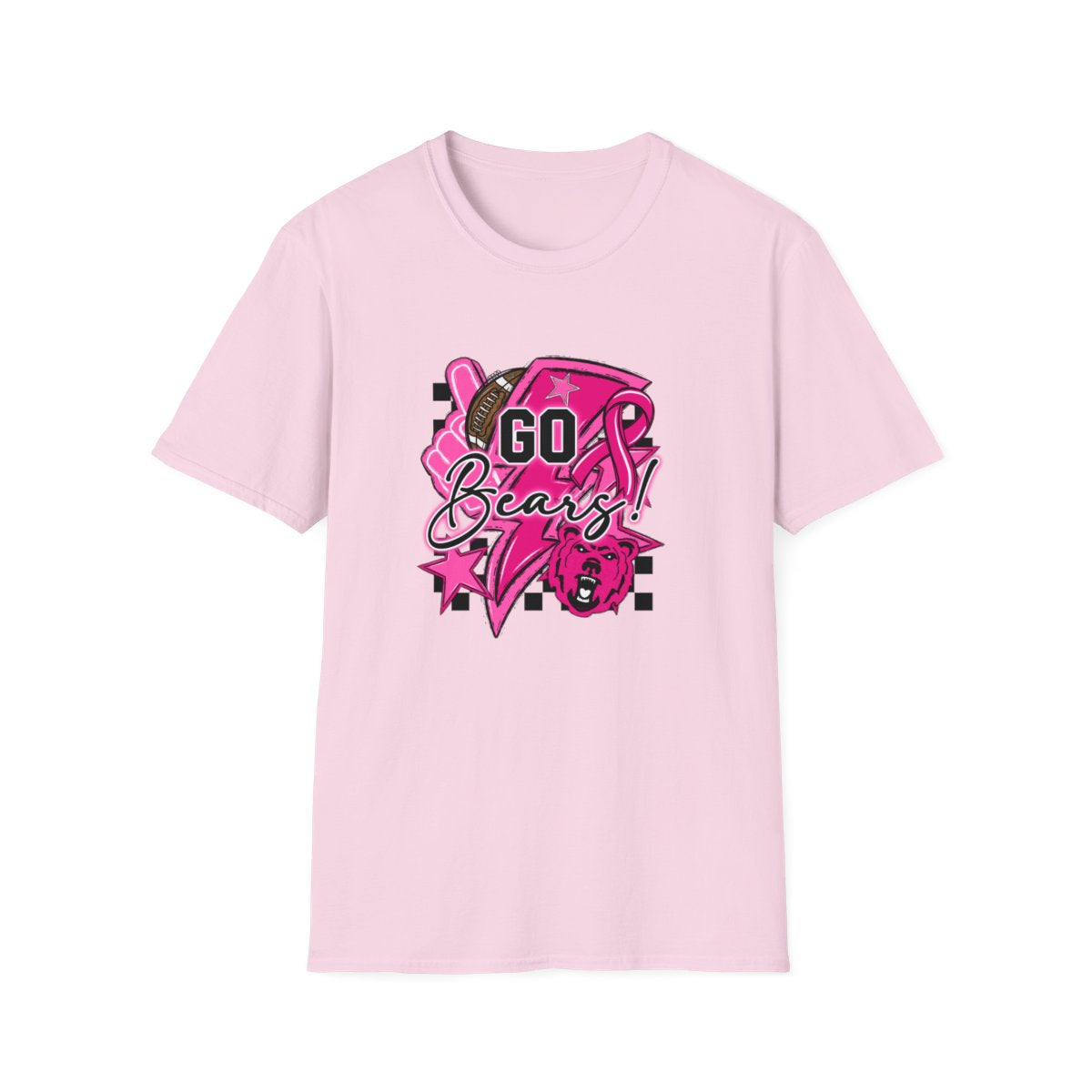 Pink Out Go Bears Football Short Sleeve Tee