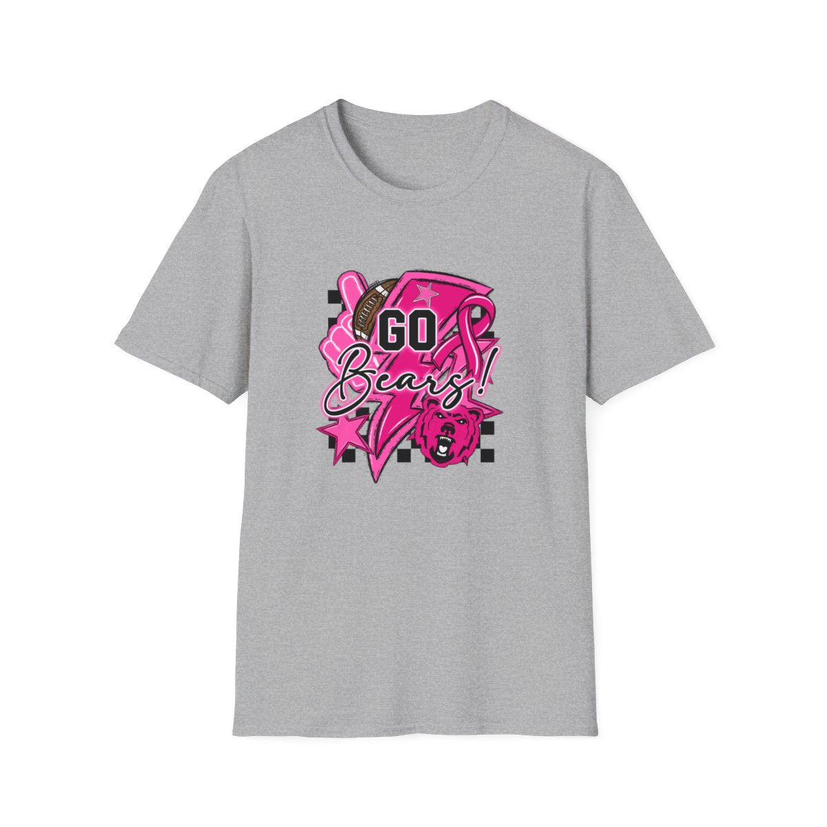 Pink Out Go Bears Football Short Sleeve Tee
