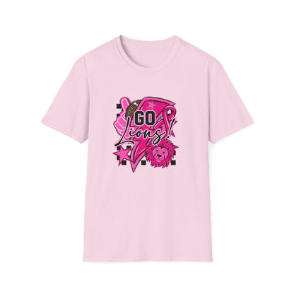 Pink Out Go Lions Football (Elementary) Short Sleeve Tee