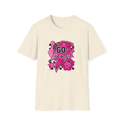 Pink Out Go Lions Football (Elementary) Short Sleeve Tee