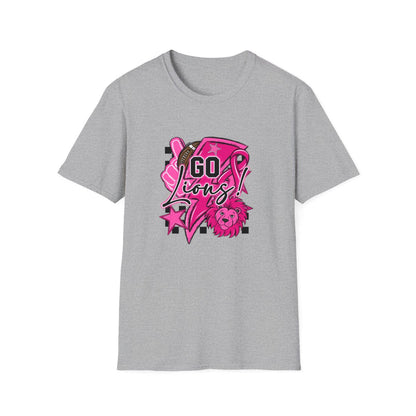 Pink Out Go Lions Football (Elementary) Short Sleeve Tee