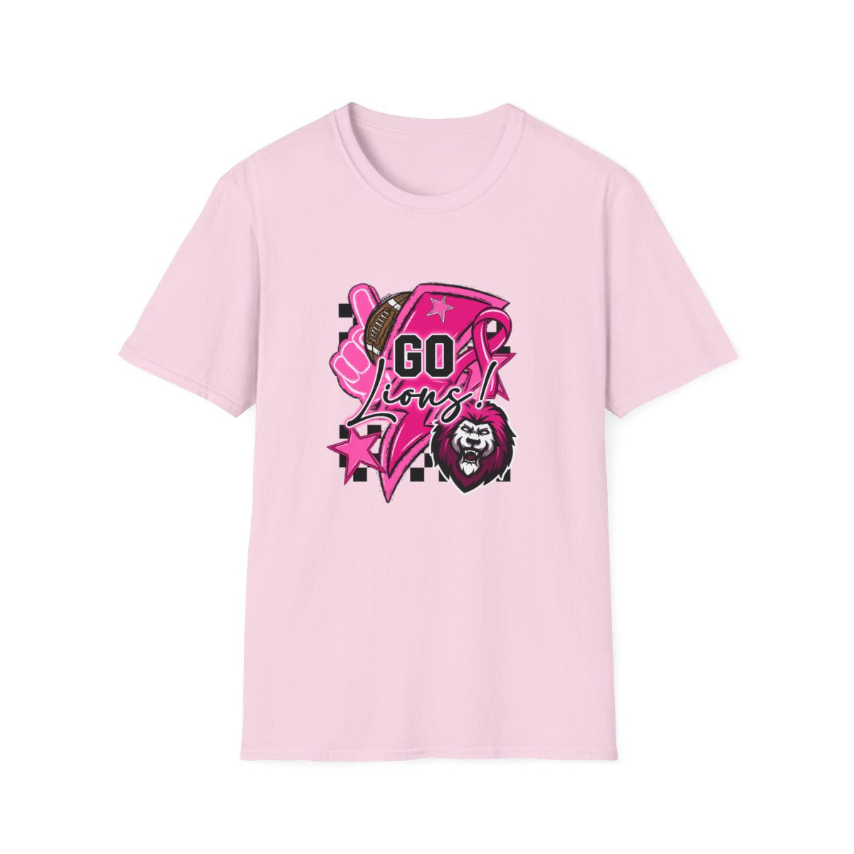 Pink Out Go Lions Football Short Sleeve Tee