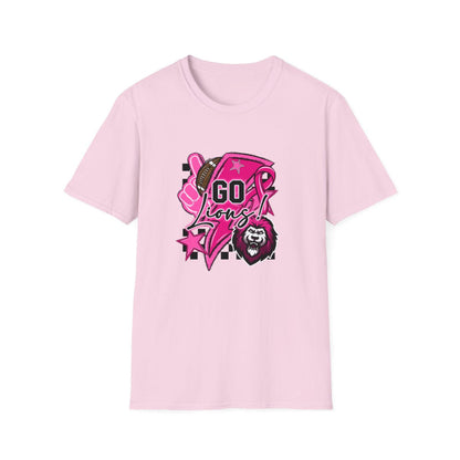 Pink Out Go Lions Football Short Sleeve Tee