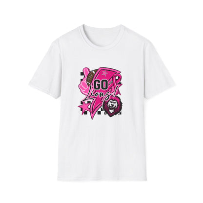 Pink Out Go Lions Football Short Sleeve Tee