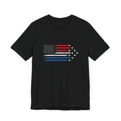 Red White and Blue Flyover Short Sleeve Tee