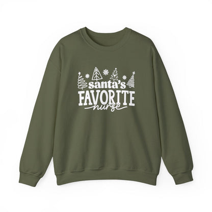 Santas Favorite Nurse Long Sleeve Sweatshirt