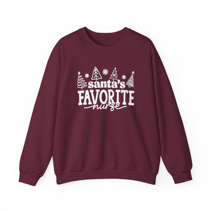 Santas Favorite Nurse Long Sleeve Sweatshirt