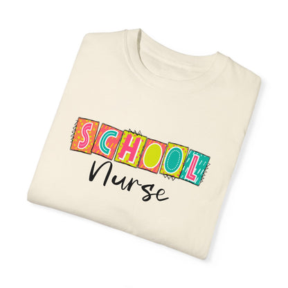 School Nurse Neon Blocks Short Sleeve Tee
