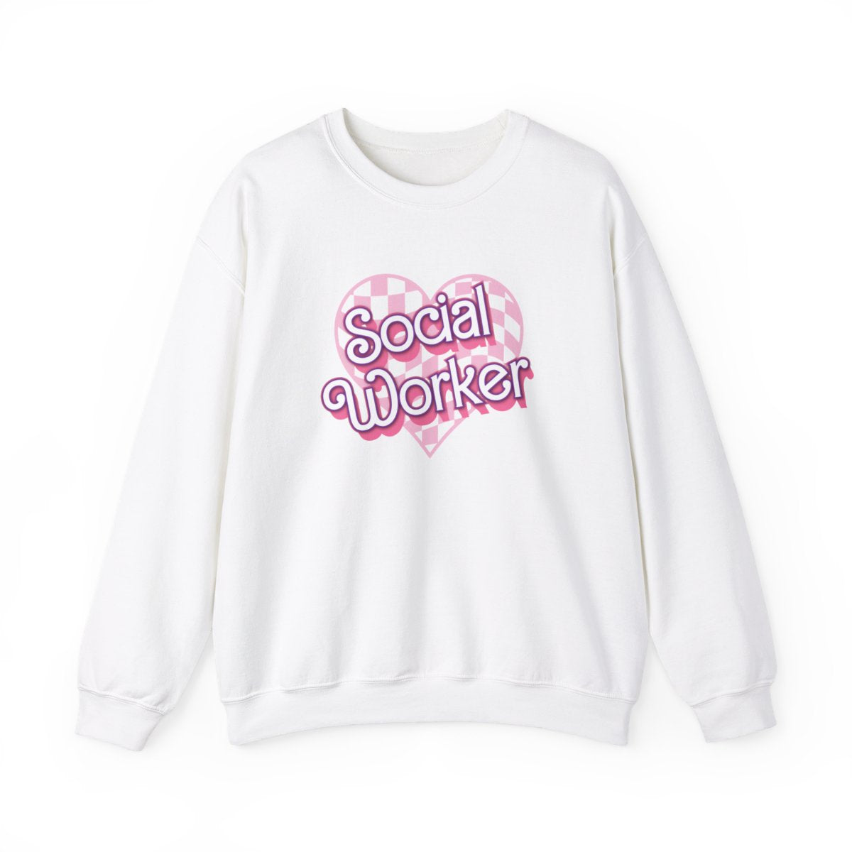 Social Worker Checkered Heart Long Sleeve Sweatshirt