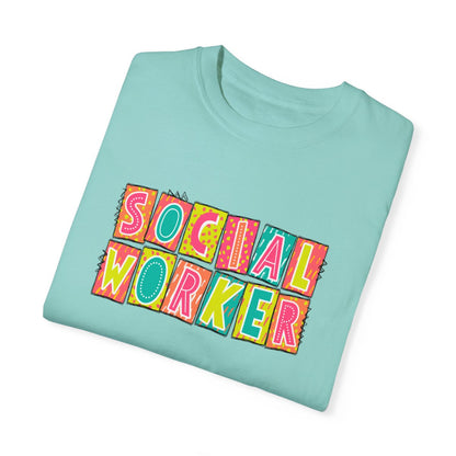 Social Worker Neon Blocks Short Sleeve Tee