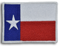 Embroidered Texas Flag Patches Merrowed Border (White)