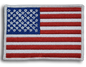 Embroidered USA Flag Patches Merrowed Border (White)
