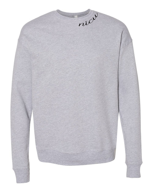 NICU Collar Black Script Long Sleeve Sweatshirt