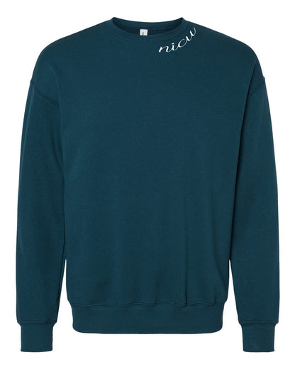 NICU Collar White Script Long Sleeve Sweatshirt