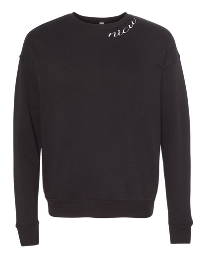 NICU Collar White Script Long Sleeve Sweatshirt