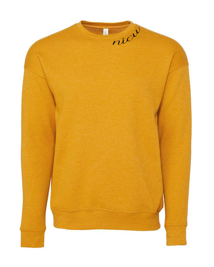 NICU Collar Black Script Long Sleeve Sweatshirt