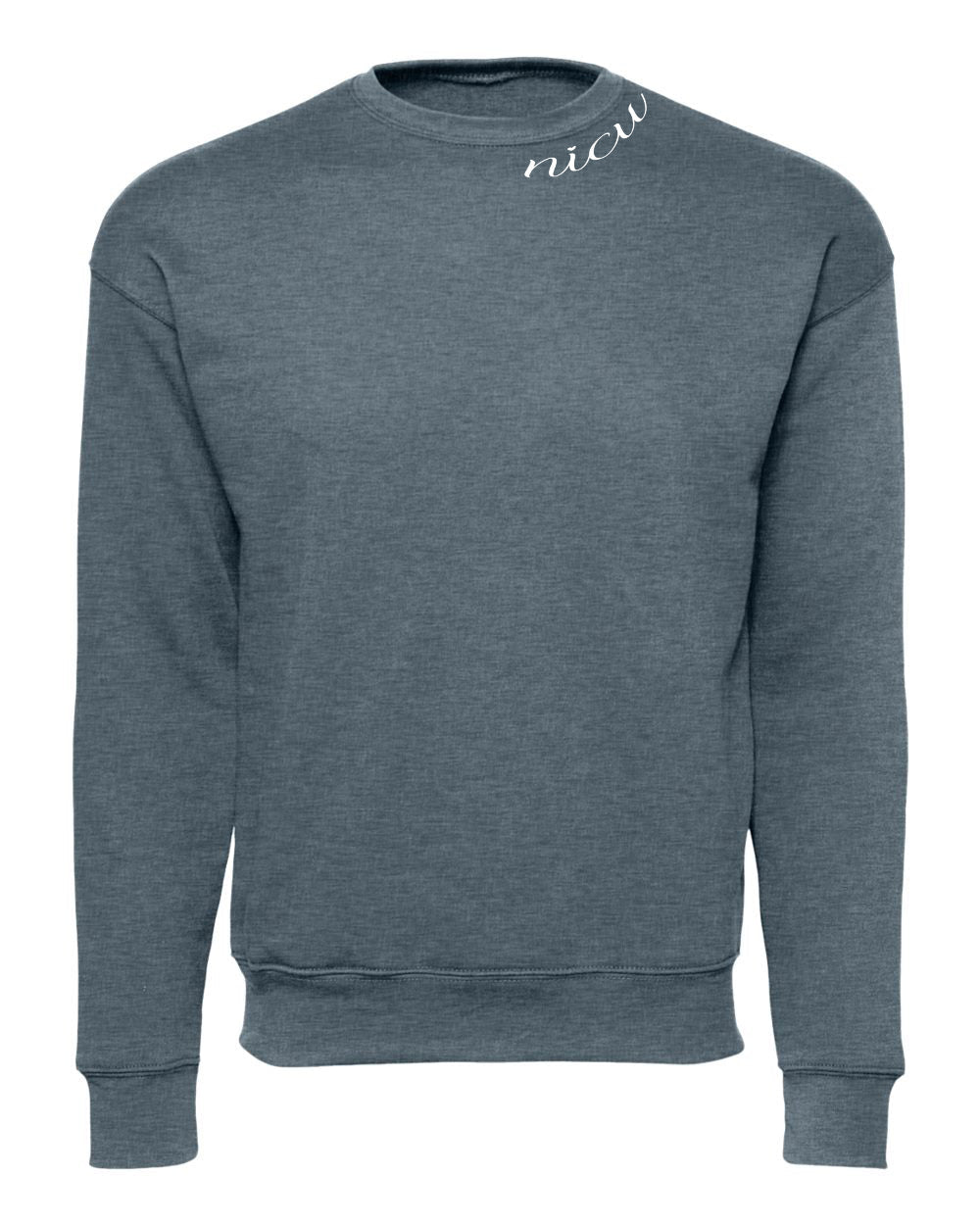 NICU Collar White Script Long Sleeve Sweatshirt