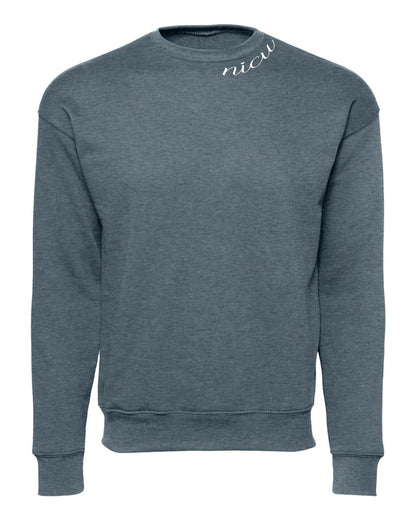 NICU Collar White Script Long Sleeve Sweatshirt