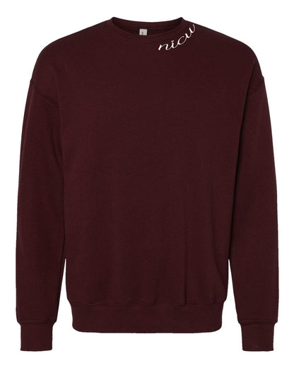 NICU Collar White Script Long Sleeve Sweatshirt