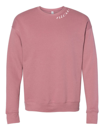 NICU Collar White Script Long Sleeve Sweatshirt